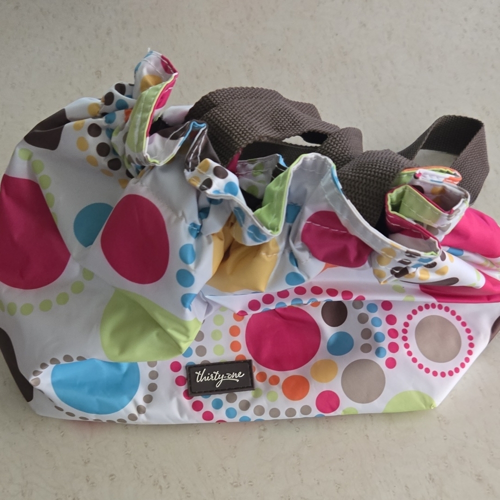 Thirty-One Multicolor Polka Dot Tote Pre-owned